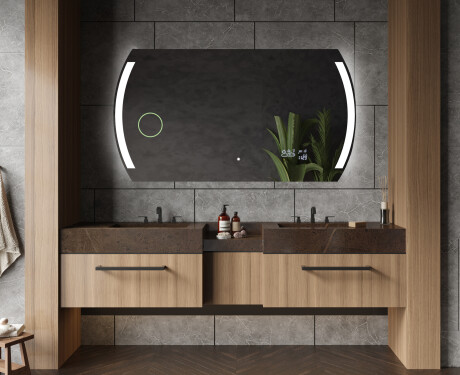 Abgerundeter Badspiegel mit LED Beleuchtung L68 #7