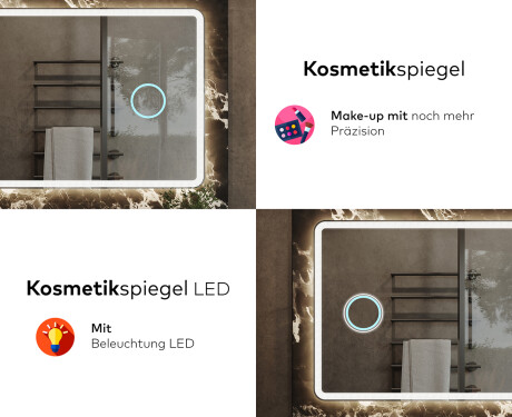 Abgerundeter Badspiegel mit LED Beleuchtung L141 #8