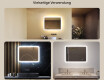 Abgerundeter Badezimmerspiegel mit LED-Beleuchtung, zweifarbig, Touch‑Schalter, Heizmatte #2