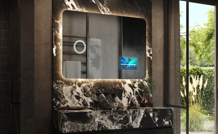 Abgerundeter Badspiegel mit LED Beleuchtung L142