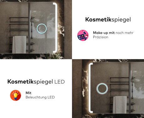 Abgerundeter Badspiegel mit LED Beleuchtung L144 #8
