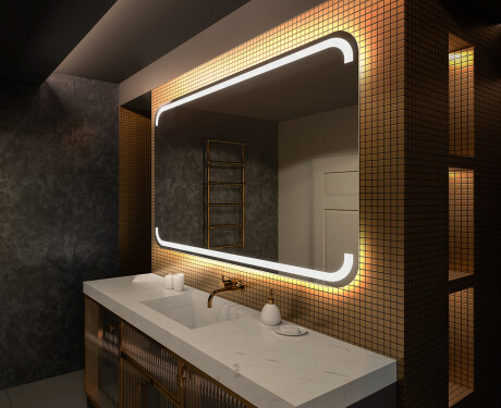 Abgerundeter Badspiegel mit LED Beleuchtung L145