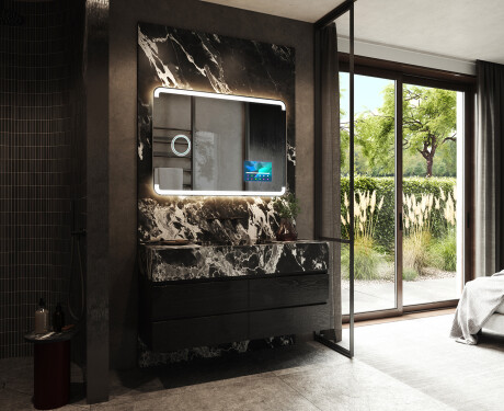 Abgerundeter Badspiegel mit LED Beleuchtung L145 #2