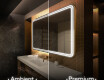 Abgerundeter Badspiegel mit LED Beleuchtung L148 #1
