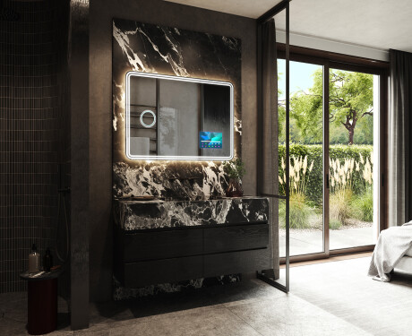 Abgerundeter Badspiegel mit LED Beleuchtung L148 #2