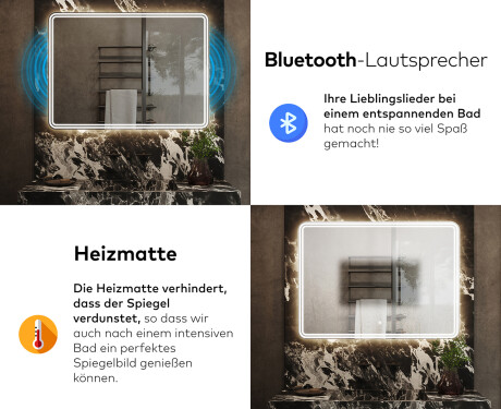 Abgerundeter Badspiegel mit LED Beleuchtung L148 #6