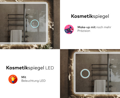 Abgerundeter Badspiegel mit LED Beleuchtung L148 #8